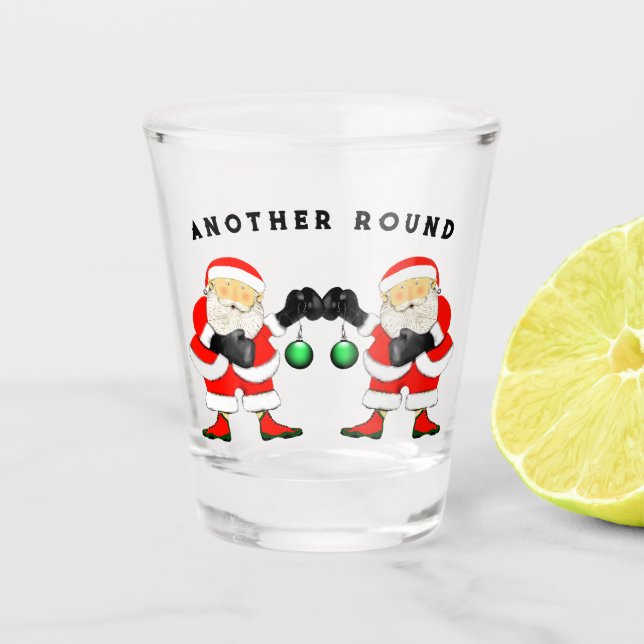 Boxing Christmas Shot Glass (Front)