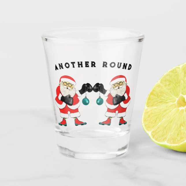 Boxing Christmas Shot Glass (Front)