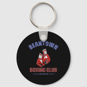 Boxing Club Beantown Boston Ma- Gloves Design Key Ring