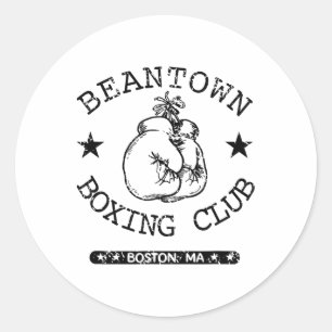 Boxing Club Beantown Boston Ma Vintage Classic Round Sticker