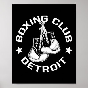 Boxing Club Detroit Gloves Graphic For A Boxing Lo Poster