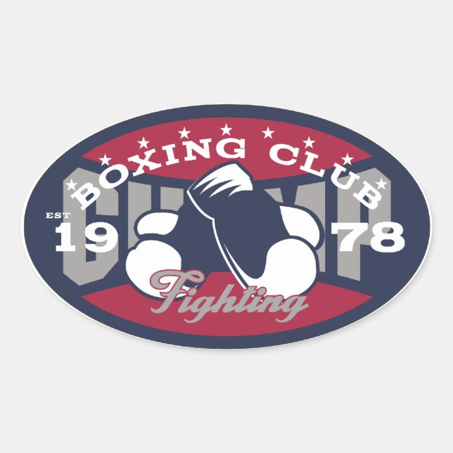 Boxing Club Oval Sticker (Front)