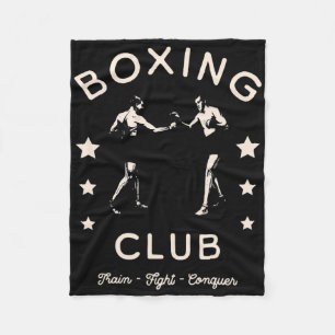 Boxing Club Train Fight Conquer Fighter And Stars Fleece Blanket