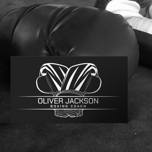 Boxing coach cool minimal  business card (Creator Uploaded)