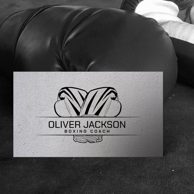 Boxing coach cool minimal  business card (Creator Uploaded)