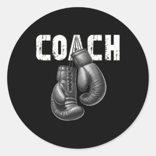 Boxing Coach Kickboxing Boxing Gloves Boxer Sporty Classic Round Sticker