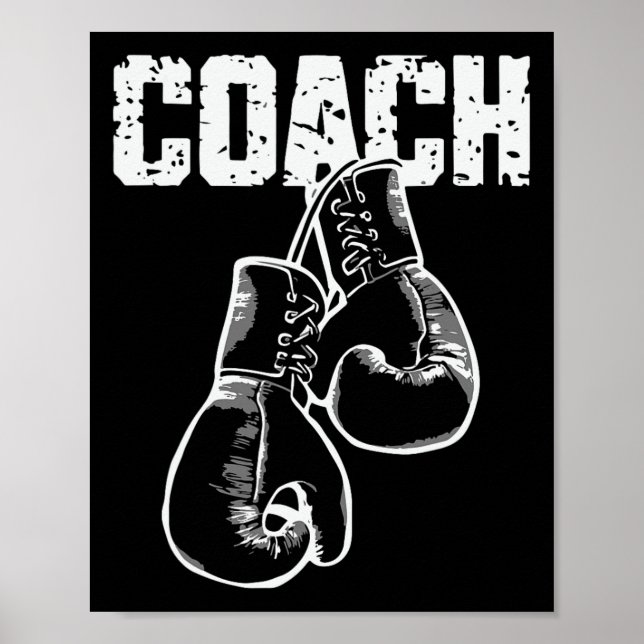 Boxing Coach Kickboxing Retro Boxing Gloves Boxer  Poster (Front)