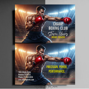 Boxing Coach Trainer Gym Sports Boxer  Business Card