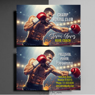 Boxing Coach Trainer Gym Sports Business Card