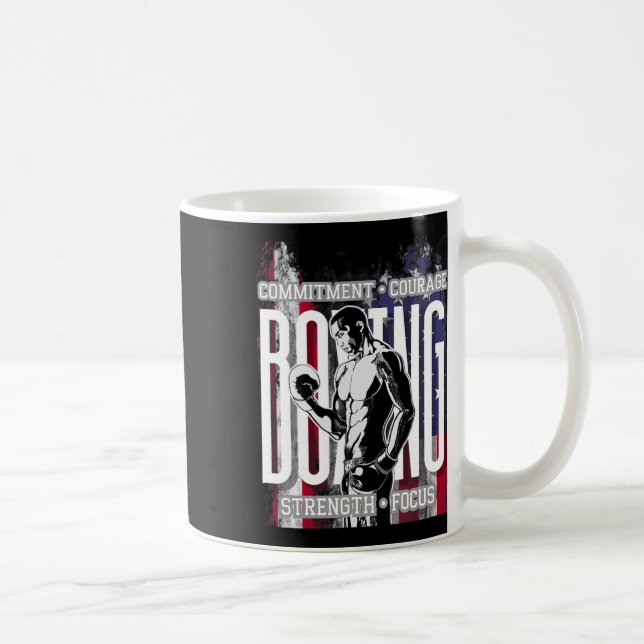 Boxing Commitment Courage Strength Focus  Coffee Mug (Right)