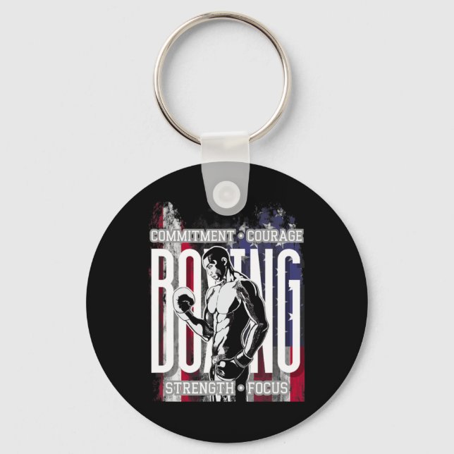 Boxing Commitment Courage Strength Focus  Key Ring (Front)