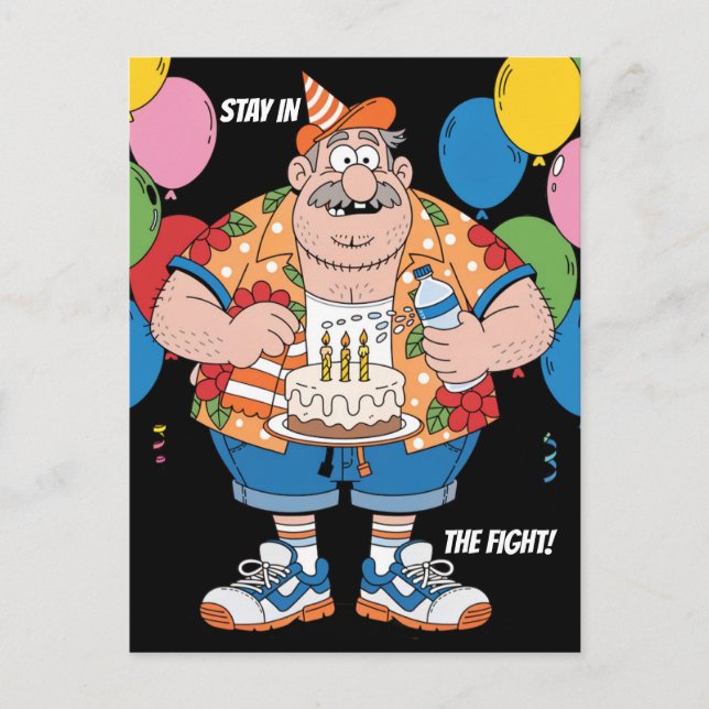 Boxing Corner Man Birthday Cheer Greeting Postcard (Front)