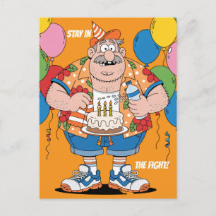 Boxing Corner Man Birthday Cheer Greeting Postcard