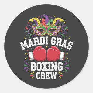 Boxing Crew, immerse yourself in Mardi Gras. Classic Round Sticker