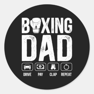 Boxing Dad Drive Pay Clap Boxing Father 1 Classic Round Sticker