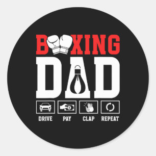 Boxing Dad Drive Pay Clap Boxing Father Classic Round Sticker