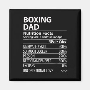 Boxing Dad Nutrition Facts Funny Boxing Dad Magnet