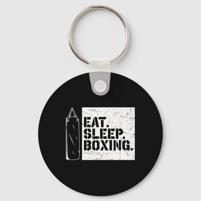 Boxing Day Eat Sleep Boxing Repeat Funny Boxing Lo Key Ring (Front)