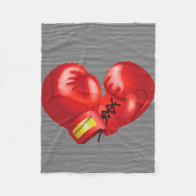 Boxing Design Fleece Blanket (Front)