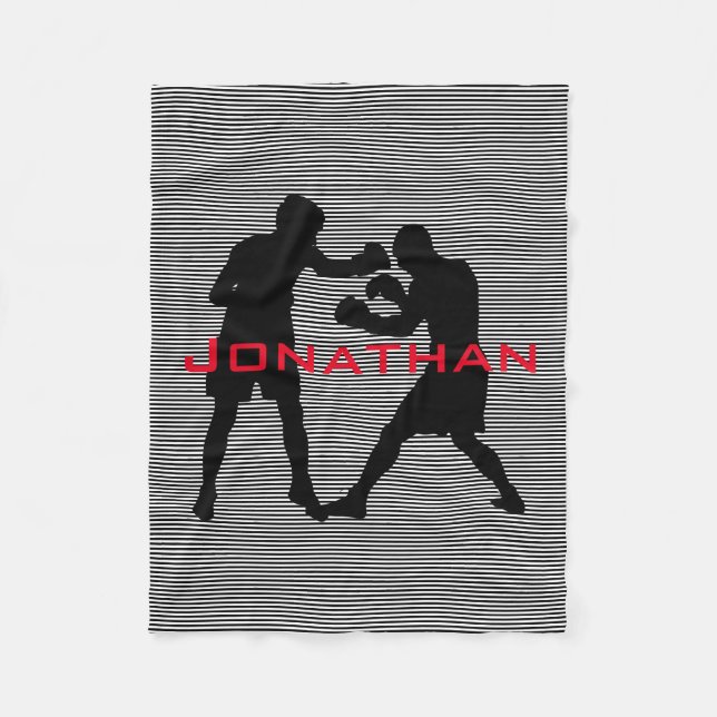 Boxing Design Fleece Blanket (Front)