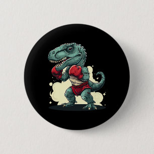 Boxing Dinosaur Boxer Dino Kickboxing T-rex Boxing 6 Cm Round Badge