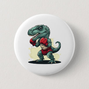 Boxing Dinosaur Boxer Dino Kickboxing T-rex Boxing 6 Cm Round Badge