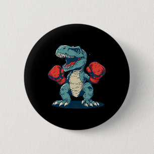 Boxing Dinosaur Boxer Dino Kickboxing T-rex Boxing 6 Cm Round Badge