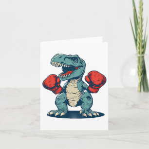Boxing Dinosaur Boxer Dino Kickboxing T-rex Boxing Card