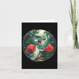 Boxing Dinosaur Boxer Dino Kickboxing T-rex Boxing Card