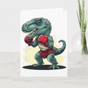 Boxing Dinosaur Boxer Dino Kickboxing T-rex Boxing Card