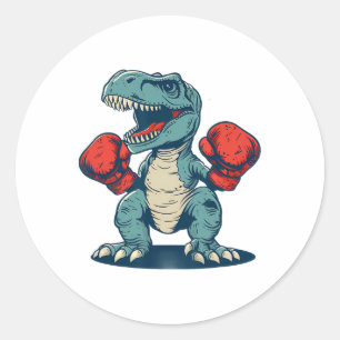 Boxing Dinosaur Boxer Dino Kickboxing T-rex Boxing Classic Round Sticker