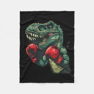 Boxing Dinosaur Boxer Dino Kickboxing T-rex Boxing Fleece Blanket