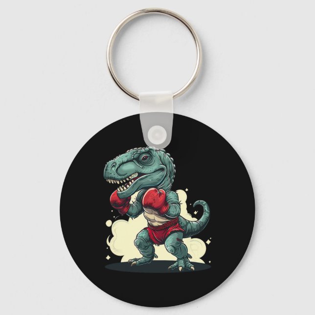 Boxing Dinosaur Boxer Dino Kickboxing T-rex Boxing Key Ring (Front)