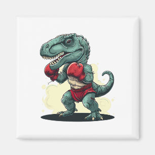 Boxing Dinosaur Boxer Dino Kickboxing T-rex Boxing Magnet