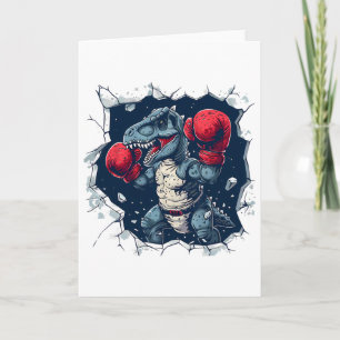 Boxing Dinosaur Boxer T-rex Kickboxing Dino Boxing Card