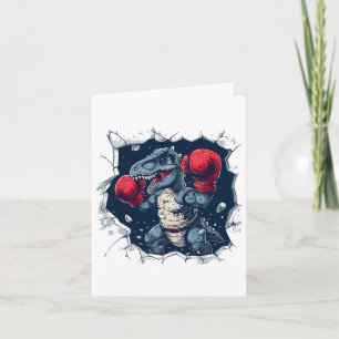 Boxing Dinosaur Boxer T-rex Kickboxing Dino Boxing Card