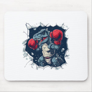 Boxing Dinosaur Boxer T-rex Kickboxing Dino Boxing Mouse Pad