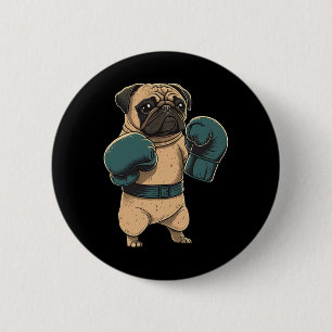 Boxing Dog Pug Boxer Boxing Gloves Mma Kickboxer K 6 Cm Round Badge