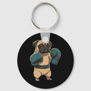 Boxing Dog Pug Boxer Boxing Gloves Mma Kickboxer K Key Ring