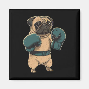 Boxing Dog Pug Boxer Boxing Gloves Mma Kickboxer K Magnet