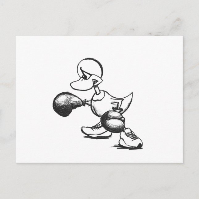 Boxing Duck - Pen Postcard (Front)