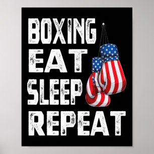 Boxing Eat Sleep Repeat Gym Boxer Kickboxing Mix M Poster