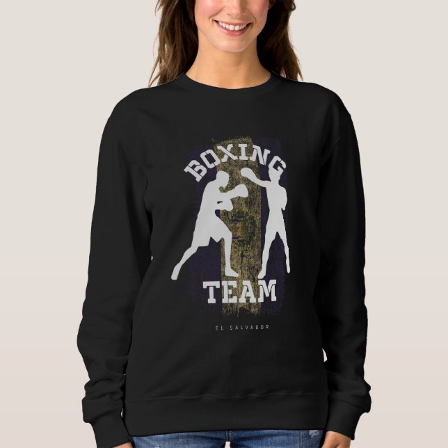 Boxing El Salvador Combat Sports Fighter Boxing Sweatshirt (Front)