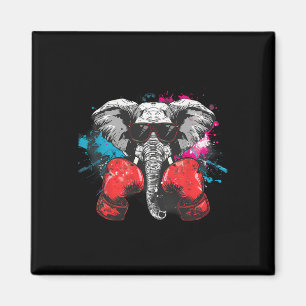 Boxing Elephant Lover Boxing Gloves Kickboxing Fun Magnet