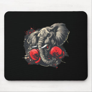 Boxing Elephant Lover Boxing Gloves Kickboxing Fun Mouse Pad