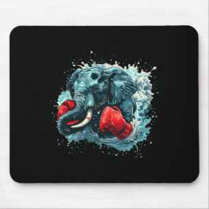 Boxing Elephant Lover Boxing Gloves Kickboxing Fun Mouse Pad