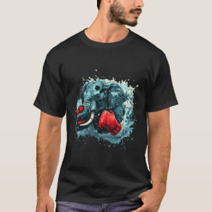 Boxing Elephant Lover Boxing Gloves Kickboxing Fun T-Shirt