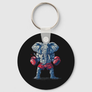 Boxing Elephant With Boxing Gloves Kickboxing Funn Key Ring