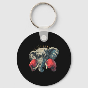 Boxing Elephant With Boxing Gloves Kickboxing Funn Key Ring