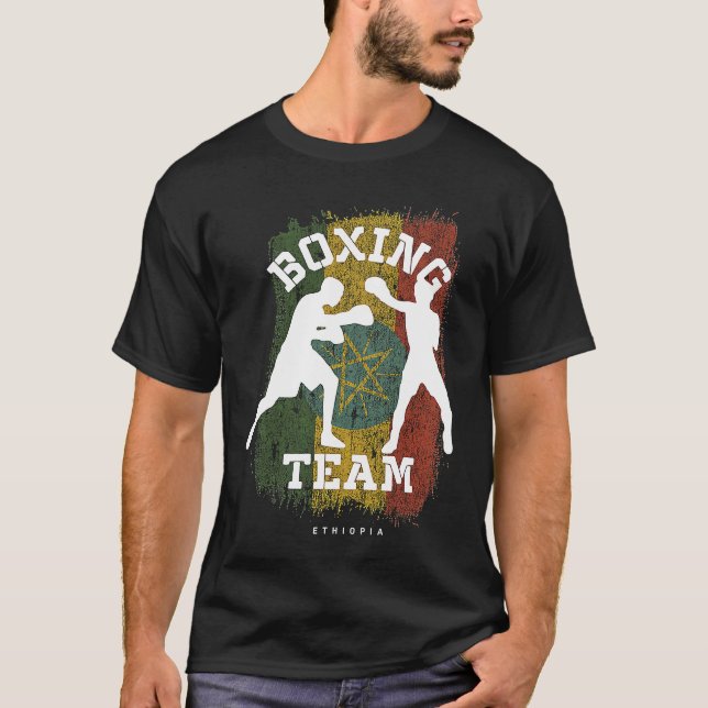 Boxing Ethiopia Combat Sports Fighter Boxing T-Shirt (Front)